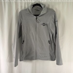 Bloulevard Brewing CO Columbia Fleece Jacket Women's Small Grey Full Zip Pockets